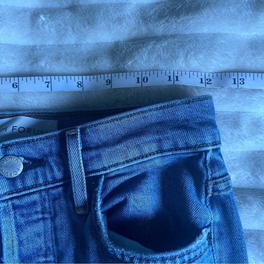 NWOT Womens Denim Forum The Arlo Hi-Rise Straight 24 Blue Jeans Button Fly - Picture 15 of 16
